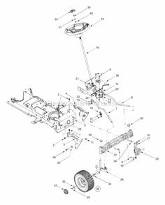 Axle_Wheels_Front_Steering Diagram and Parts List for 13BT604G452  Yard Man Lawn Mower